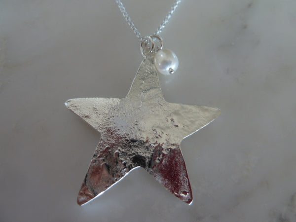 large silver star pendant pendant