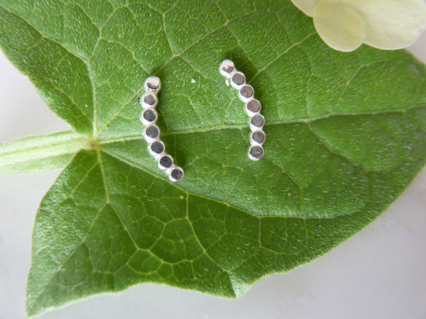 curved dot earrings