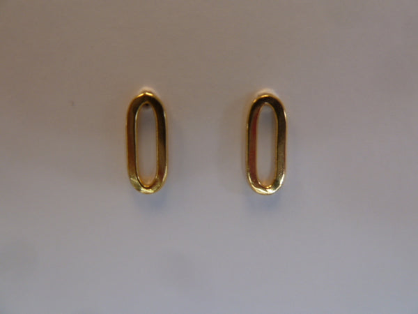 flat paperclip oval stud earrings