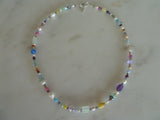 pearl and semi precious mixed stone necklace