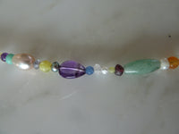 pearl and semi precious mixed stone necklace
