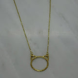 gold large cat necklace