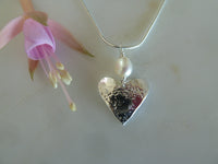 silver heart with pearl top pendant