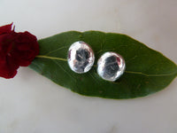 silver pebble stud earrings