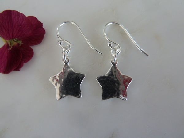 small silver star earrings