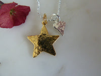 gold star & heart pendant
