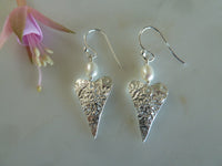 slender silver heart earrings