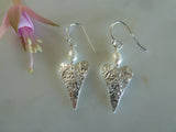 slender silver heart earrings