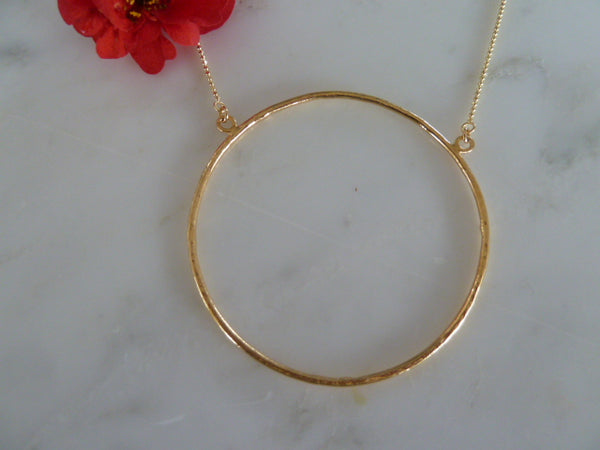 large gold circle necklace