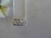 silver three square pendant