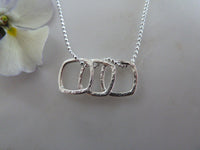 silver  three large square pendant