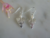 chubby silver heart earrings