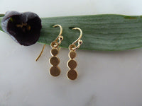 gold triple dot earrings