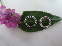 silver flat dot circle studs