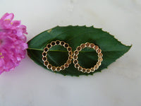 gold flat dot circle studs