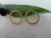 gold large flat dot circle studs