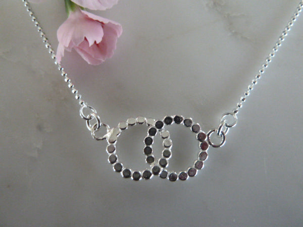 silver double entwined flat for pendant