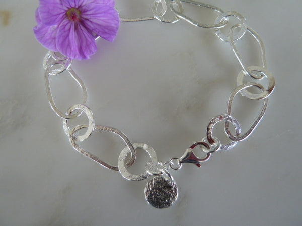 silver cloud & circle bracelet