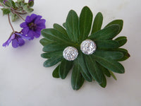 silver small rose stud earrings
