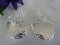 silver shield circle top earrings