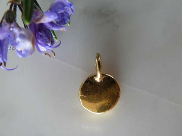 gold  plain tag pendant