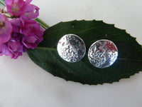 silver round stud earrings