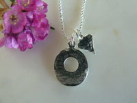 silver oval & heart pendant