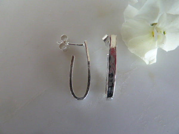 small silver loop earrings