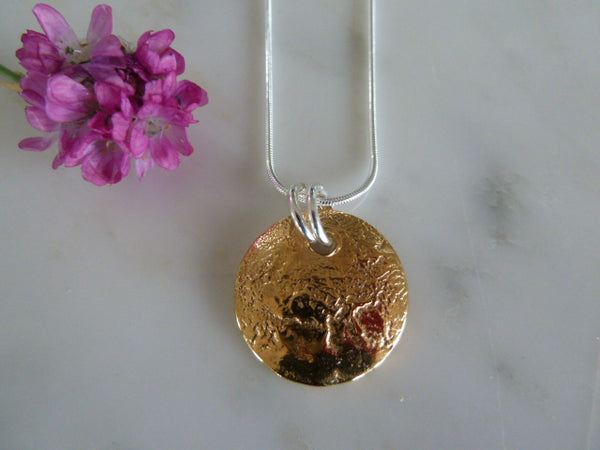 gold & silver disc pendant