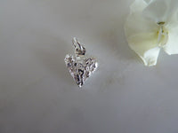 silver crumpled heart pendant