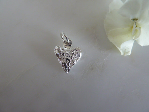 silver crumpled heart pendant
