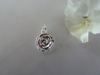 silver rose pendant