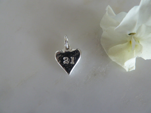 silver heart 21 pendant