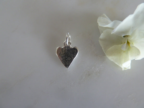 small silver sentiment heart charm