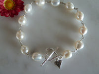 silver & freshwater pearl bracelet