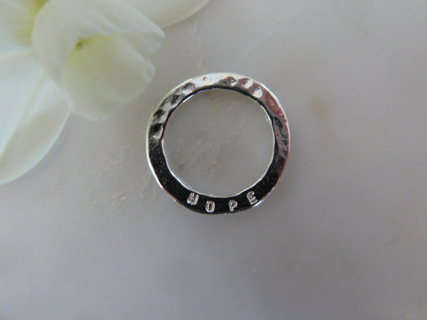 hope sentiment disc pendant