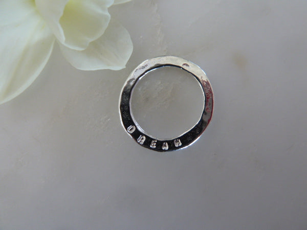 dream sentiment disc pendant
