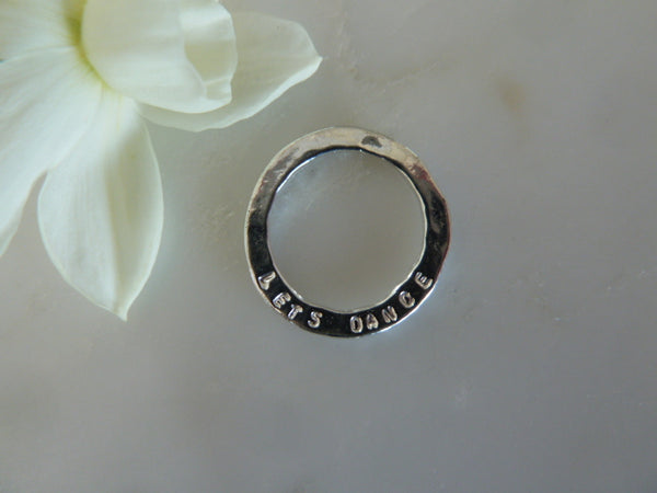 let's dance sentiment disc pendant