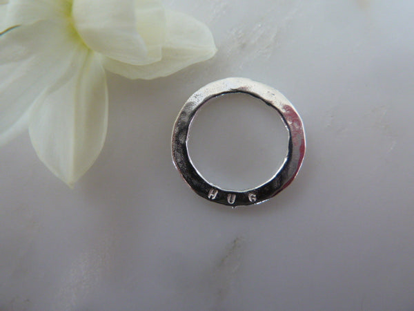 hug sentiment disc pendant