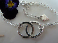 mother daughter sentiment disc bracelet