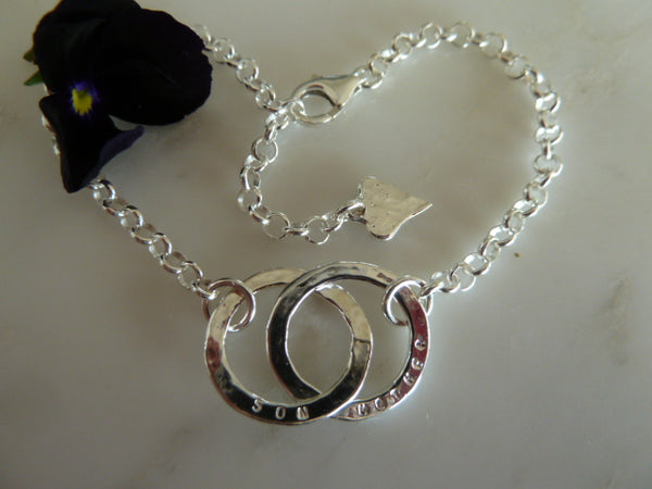 mother son sentiment disc bracelet