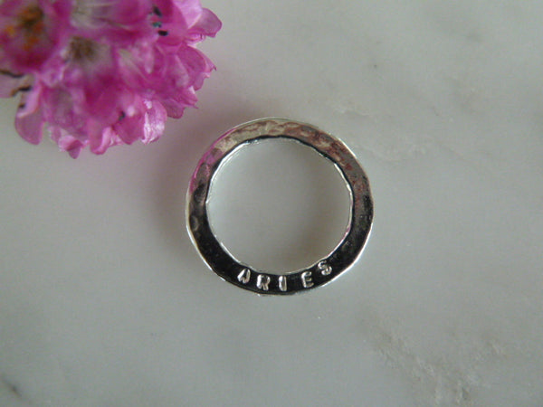 silver aries zodiac disc