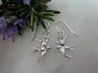 silver swallow earrings