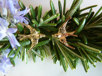 gold swallow studs