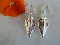 silver leaf earrings