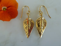 gold leaf earrings
