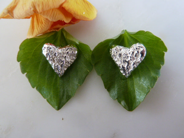 silver small crumpled stud earrings