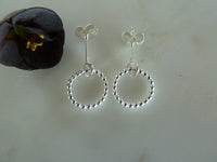 silver circle dot stud earrings