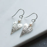 slender silver heart earrings