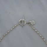 silver rose heart pearl necklace